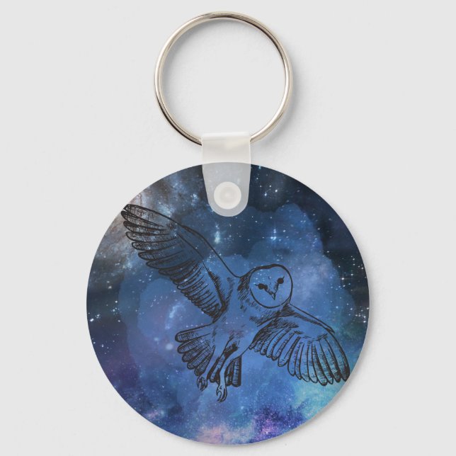 Midnight flying owl keychain (Front)