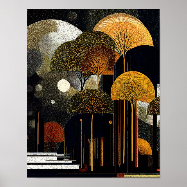 MIdnight Forest #4 - 4x5 Digital Download Poster (Front)