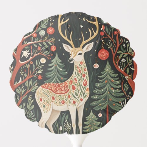 Midnight Forest Christmas Deer Balloon