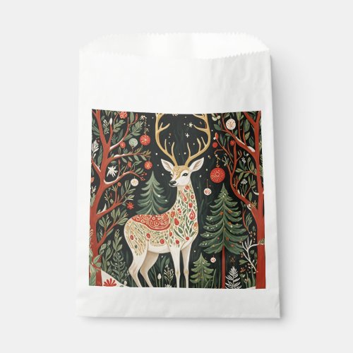 Midnight Forest Christmas Deer Favor Bag