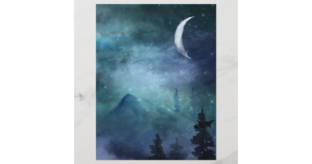 Midnight Forest Mystic Scrapbook Paper | Zazzle