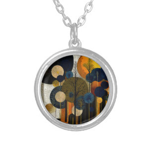Midnight Forest on the Planet Mercury #1 Silver Plated Necklace