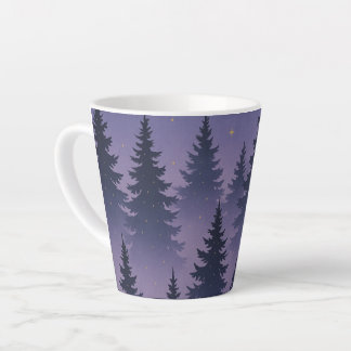 Midnight Forest Under the Stars – Pine Tree Latte Mug