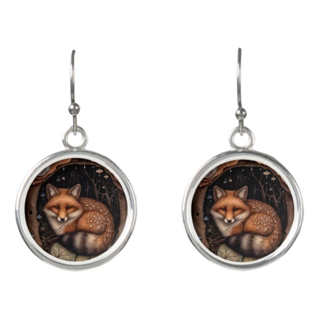 Midnight Fox Earrings (Front)