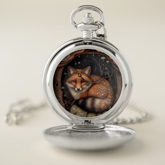 Midnight Fox Pocket Watch (Inside)