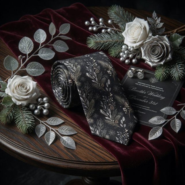 Midnight Frost Pine Elegance Neck Tie (Creator Uploaded)