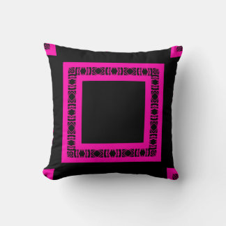 Midnight Fuchsia Geometric Throw Pillow