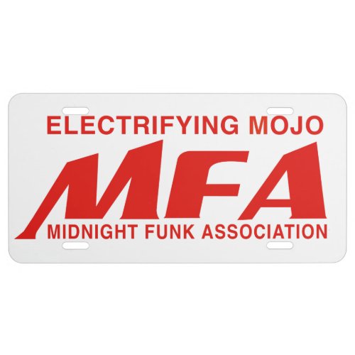 Midnight Funk Association License Plate red