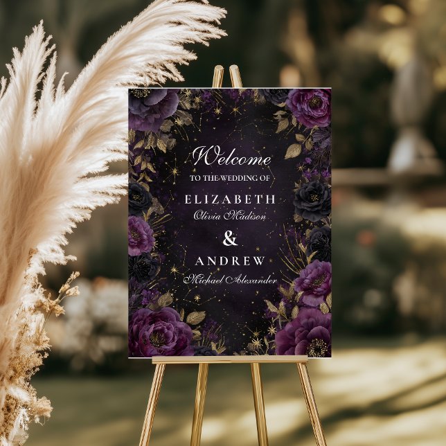 Midnight Galaxy Gothic Purple Wedding Foam Board (Creator Uploaded)