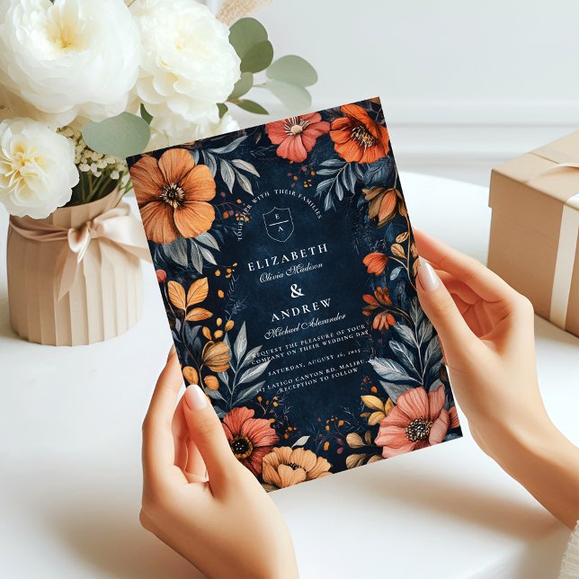 Midnight Garden Baroque Wedding Invitation (Creator Uploaded)