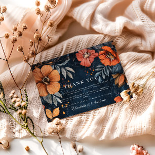 Midnight Garden Baroque Wedding Thank You Card