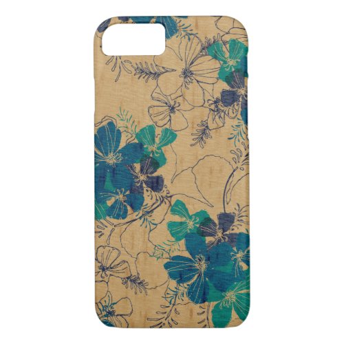 Midnight Garden Hawaiian Faux Wood iPhone 87 Case