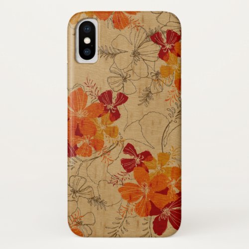 Midnight Garden Hawaiian Faux Wood iPhone X Case