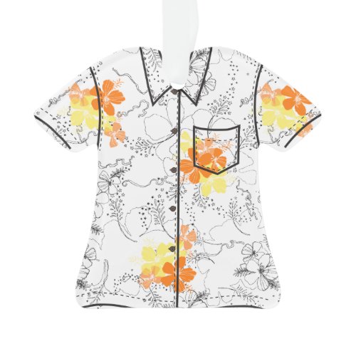 Midnight Garden Hawaiian Hibiscus Aloha Shirt Ornament