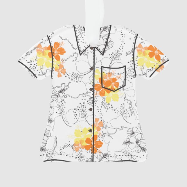 Midnight Garden Hawaiian Hibiscus Aloha Shirt Ornament (Front)