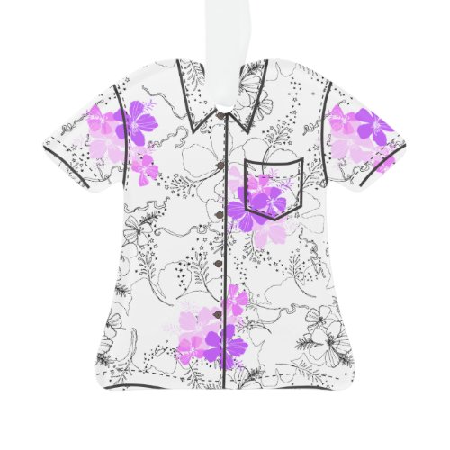Midnight Garden Hawaiian Hibiscus Aloha Shirt Ornament