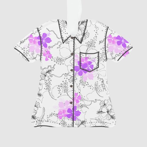 Midnight Garden Hawaiian Hibiscus Aloha Shirt Ornament