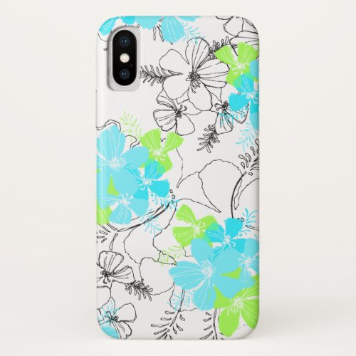 Midnight Garden Hawaiian Hibiscus Floral iPhone X Case