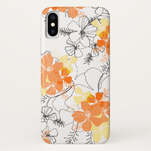 Midnight Garden Hawaiian Hibiscus Floral iPhone X Case