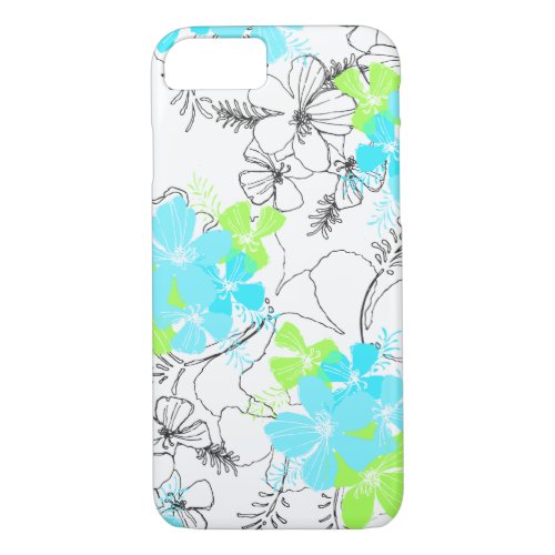 Midnight Garden Hawaiian Hibiscus Floral iPhone 87 Case