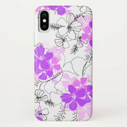 Midnight Garden Hawaiian Hibiscus Floral iPhone X Case