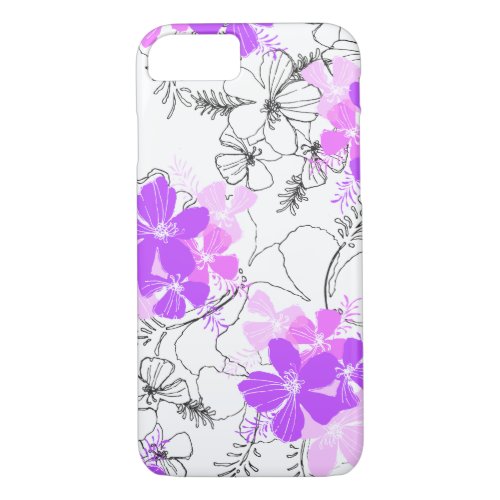 Midnight Garden Hawaiian Hibiscus Floral iPhone 87 Case