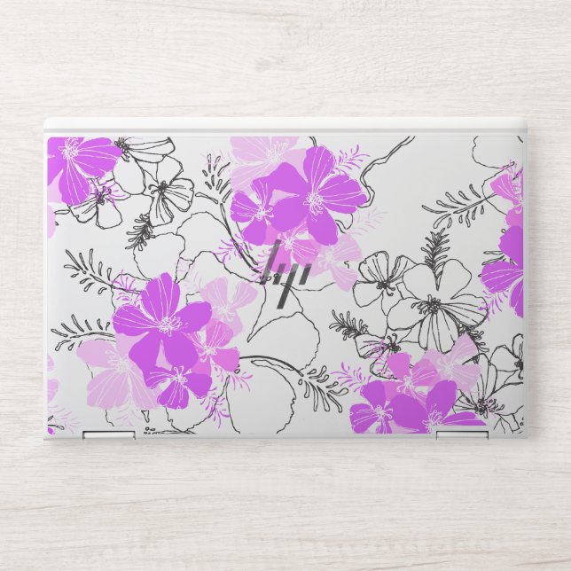 Midnight Garden Hawaiian Hibiscus HP Laptop Skin (Front)