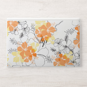 Midnight Garden Hawaiian Hibiscus Orange HP Laptop Skin