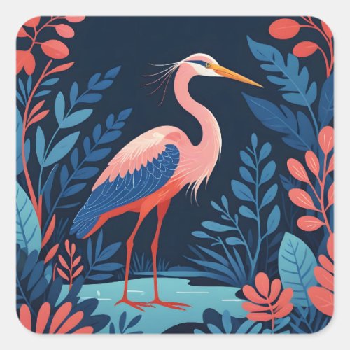 midnight garden heron stickers