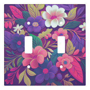 Midnight Garden Jewel Floral Light Switch Cover