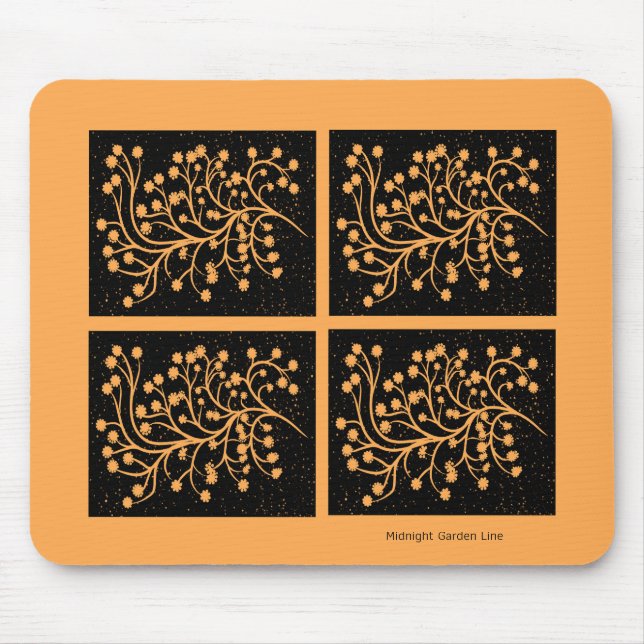 Midnight Garden Line Golden Amber Mouse Pad (Front)