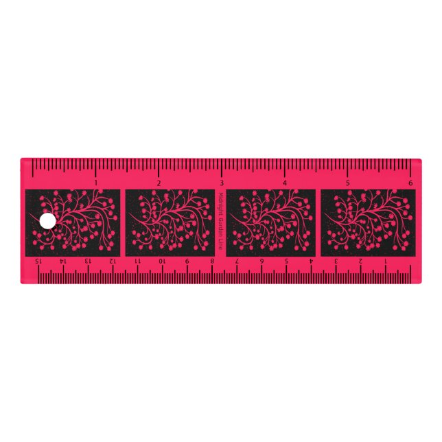 Midnight Garden Line Raspberry Bloom Ruler (Front)