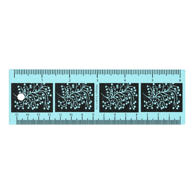 Midnight Garden Line Turquoise Mist Ruler (Front)