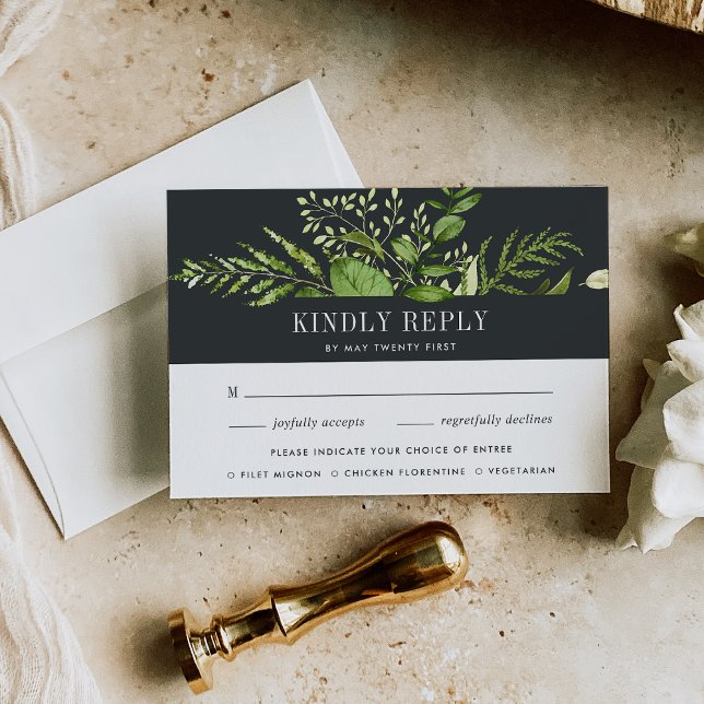 Midnight Garden | Meal Choice RSVP Card (Creator Uploaded)