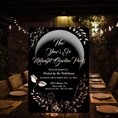 Midnight Garden Party Invitation Foil Invitation