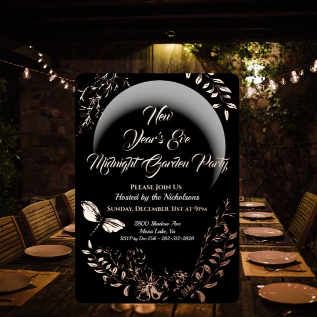 Midnight Garden Party Invitation Foil Invitation (Creator Uploaded)