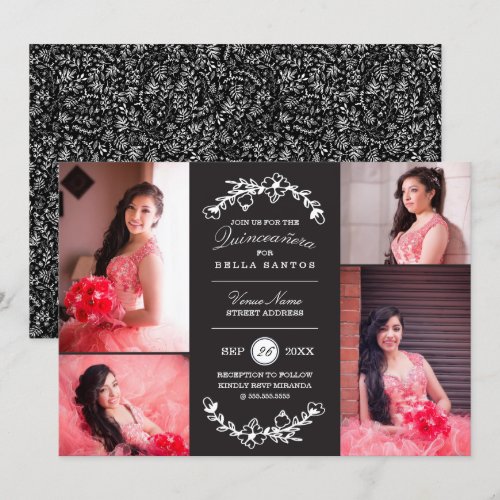 Midnight Garden Quinceañera Invite