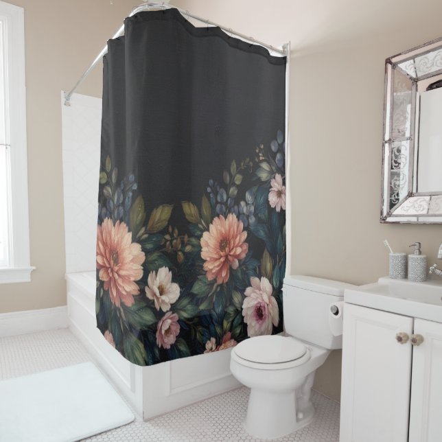 Midnight Garden Shower Curtain (In Situ)