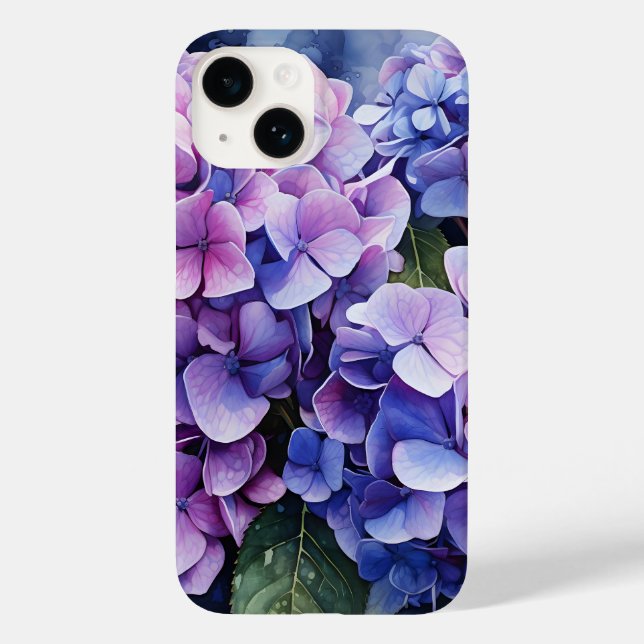 Midnight Garden Violet Hydrangea Watercolor Case-Mate iPhone Case (Back)