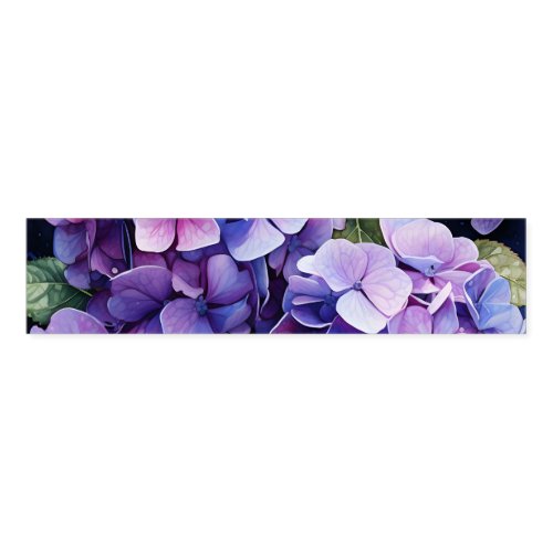 Midnight Garden Violet Hydrangea Watercolor Napkin Bands