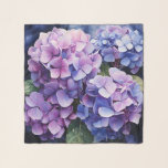 Midnight Garden Violet Hydrangea Watercolor Scarf<br><div class="desc">Elegance of nocturnal beauty with delicate and ethereal hydrangea blooms.</div>