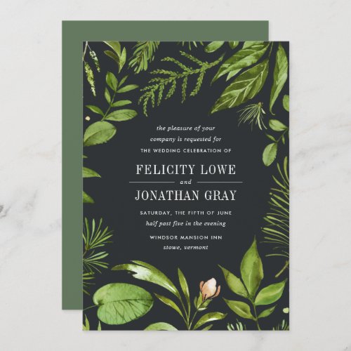 Midnight Garden Wedding Invitation