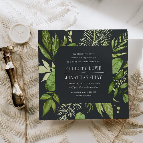 Midnight Garden Wedding Invitation  Square