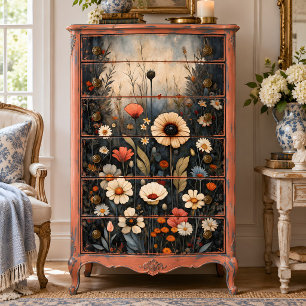 Midnight Garden Wildflowers Decoupage Tissue Paper