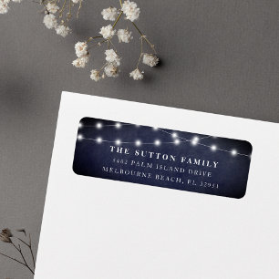Midnight Garland Return Address Label