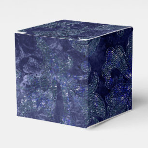 Midnight Glimmer Vintage Damask Favor Boxes