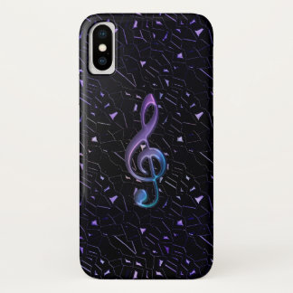 Midnight Glitter Music Clef iPhone X Case