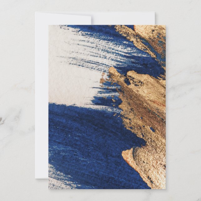 Midnight Gold: Abstract Elegance Invitation (Front)