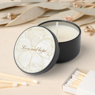 Midnight Gold Floral Elegance - Hand-Drawn  Mini Candle Favors