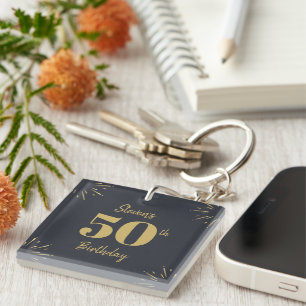 Midnight Gold Milestone Keychain